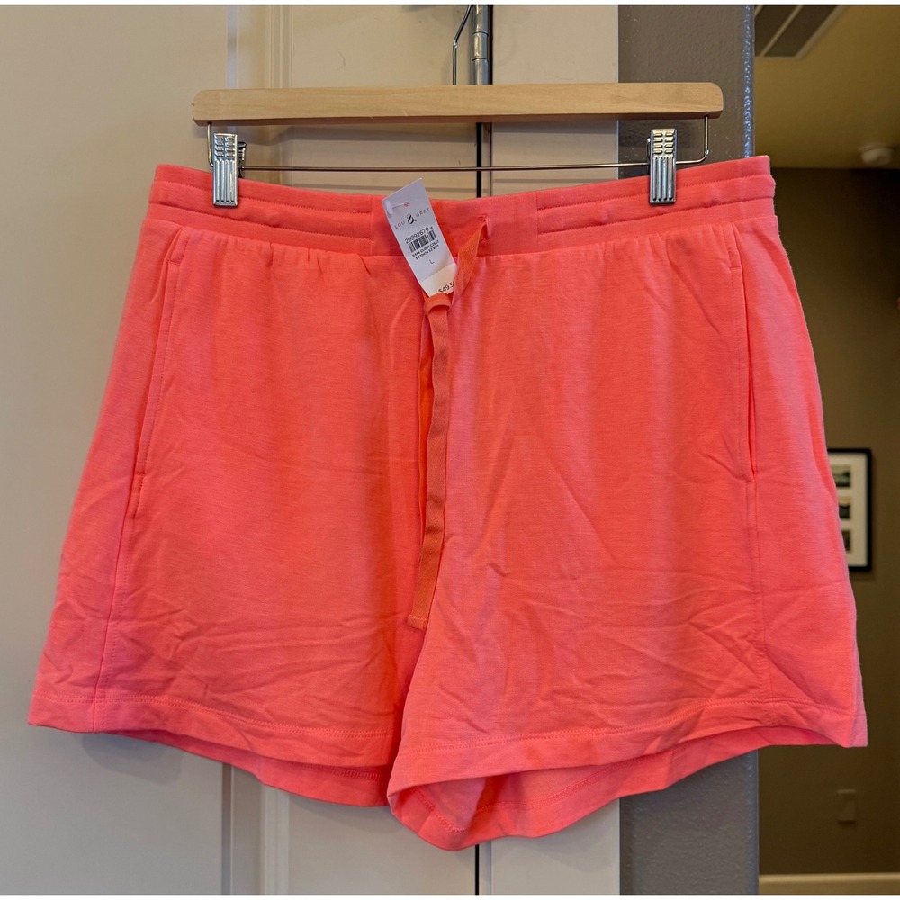 Women's Coral Color NWT Lou & Grey (LOFT) Soft Flexible Athletic Shorts Size L - Picture 8 of 8